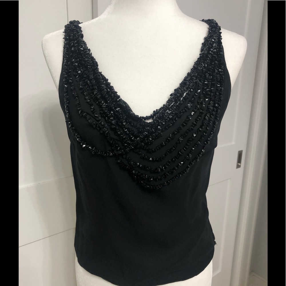 Emma Black beaded silk top